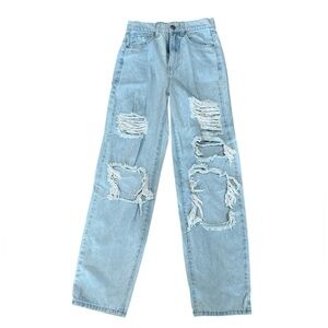 RSQ Size 25 Light Blue Distressed baggy Jeans